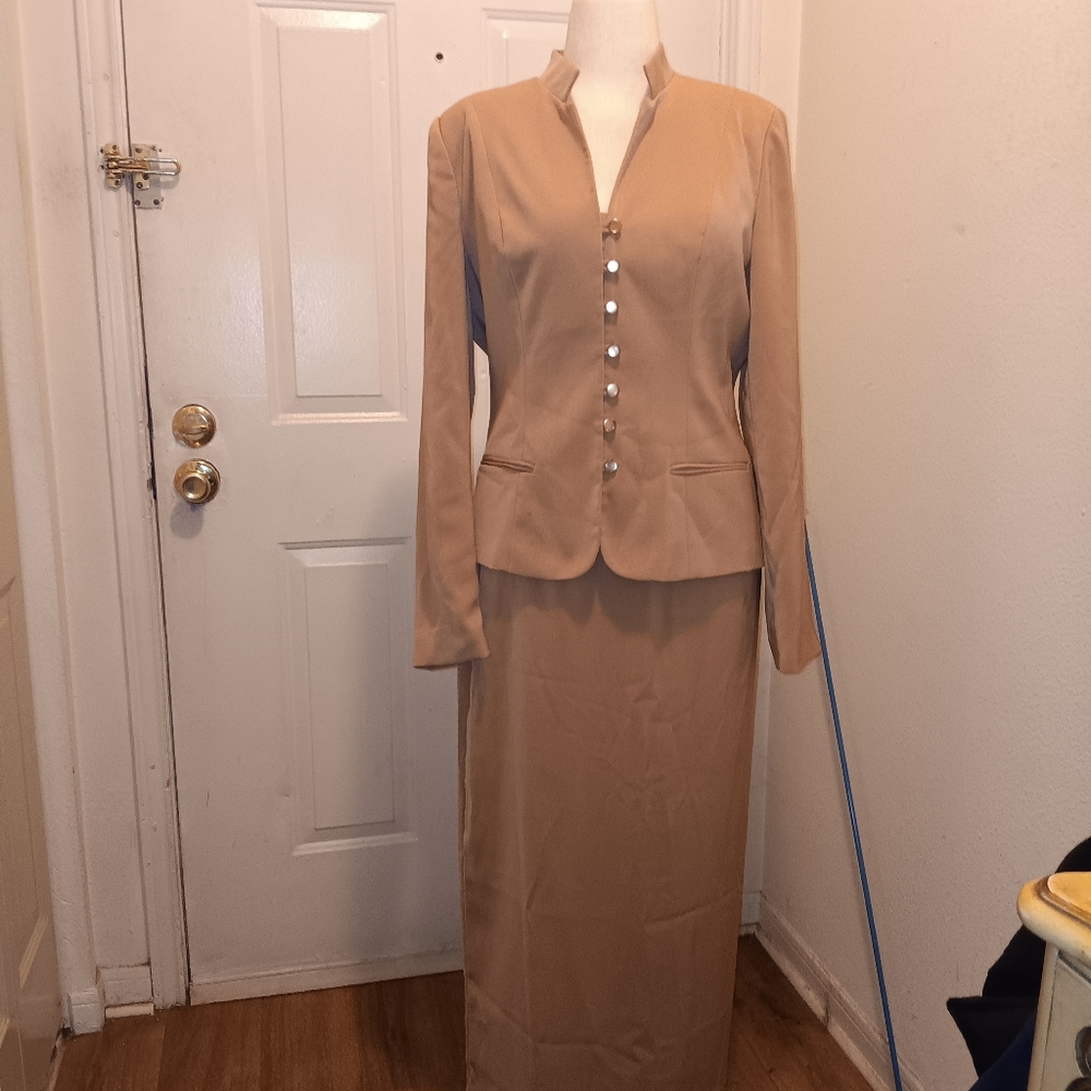 Semi Formal Tan Women's Skirt Suit